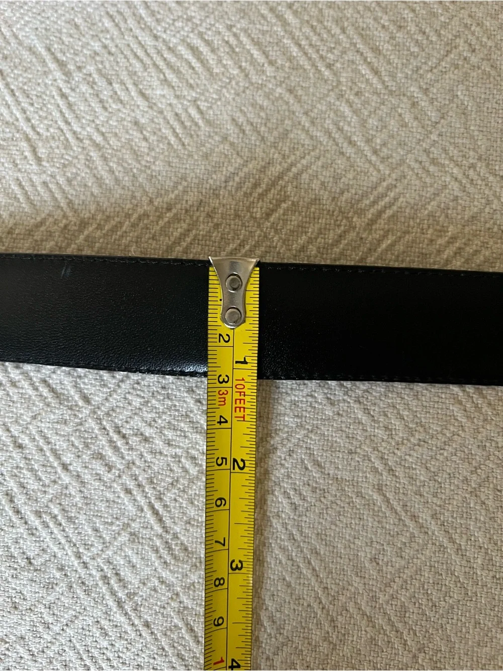 Vintage Christin Dior Black Leather Belt with Gold Silver Signature Buckle